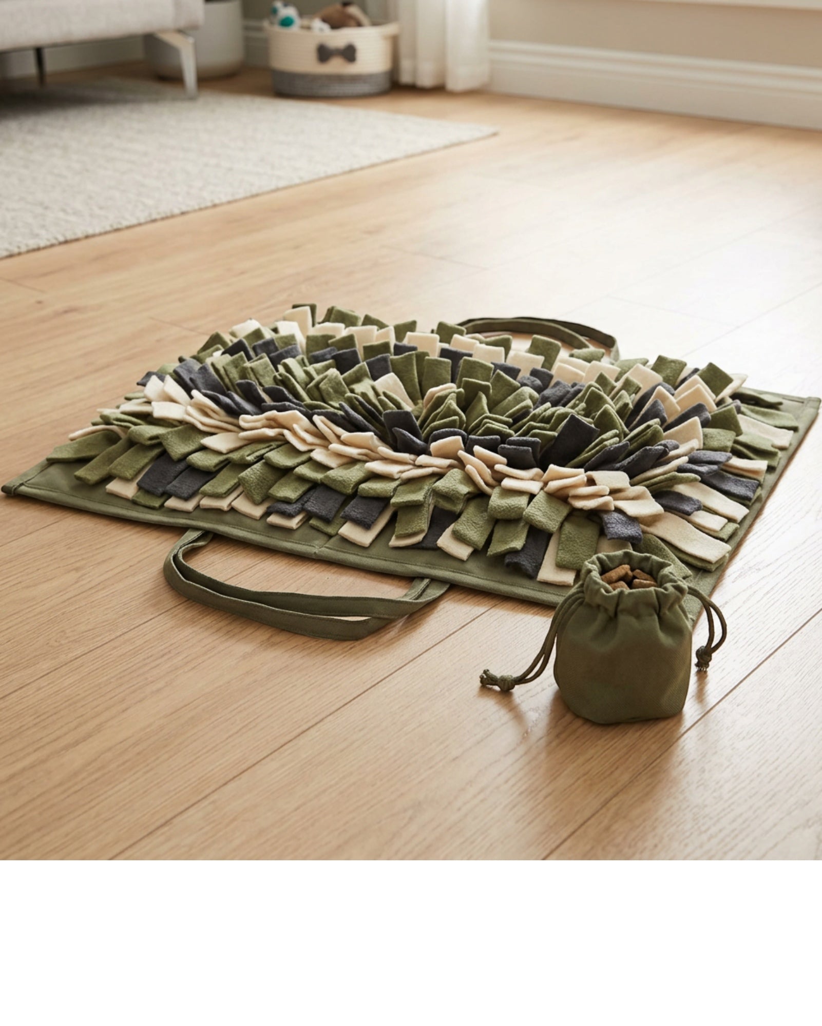 Keriz Foldable Dog Snuffle Mat Olive 18 x 12 in