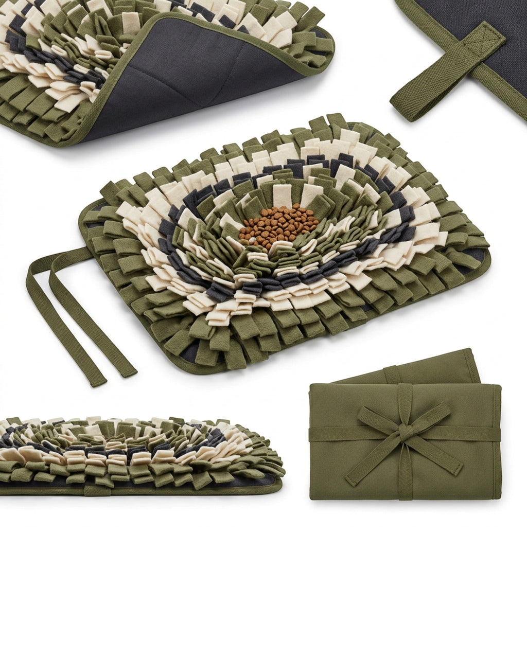 Keriz Foldable Dog Snuffle Mat Olive 18 x 12 in