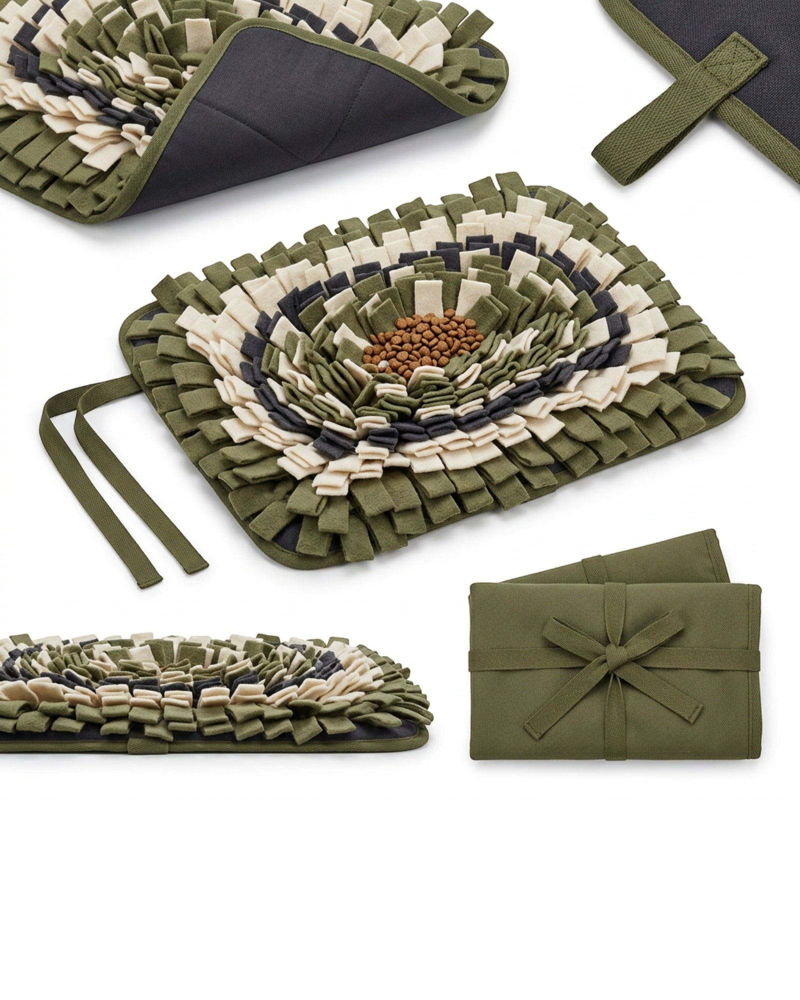 Keriz Foldable Dog Snuffle Mat Olive 18 x 12 in