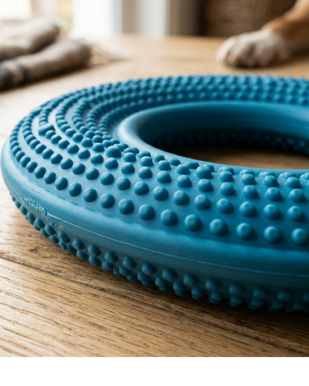 Keriz Textured Dog Chew Ring Ocean 5 in