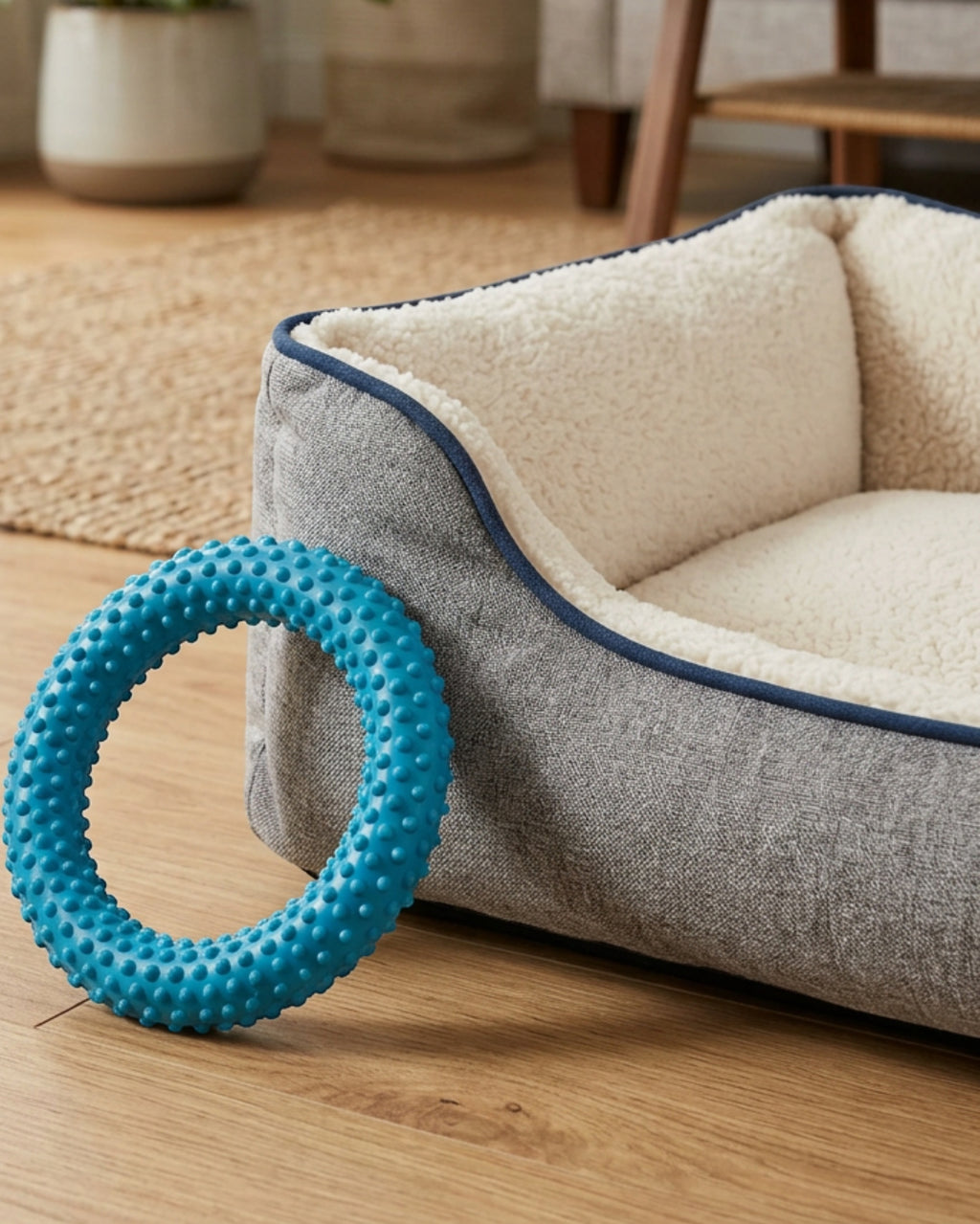 Keriz Textured Dog Chew Ring Ocean 5 in